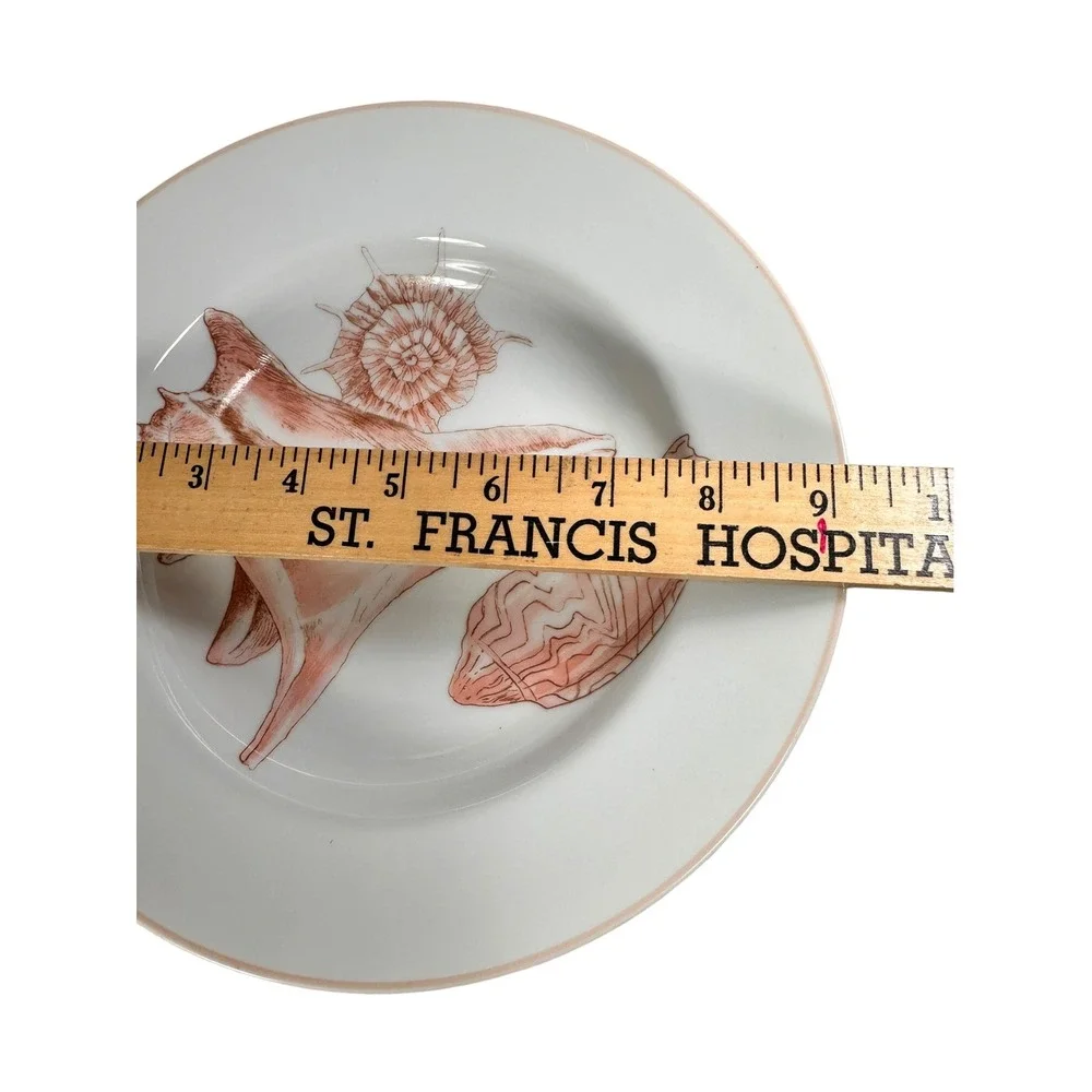 Fitz and Floyd Coquille 9in Rimmed Soup Bowl Conch Shell Vintage 1976 White Cora